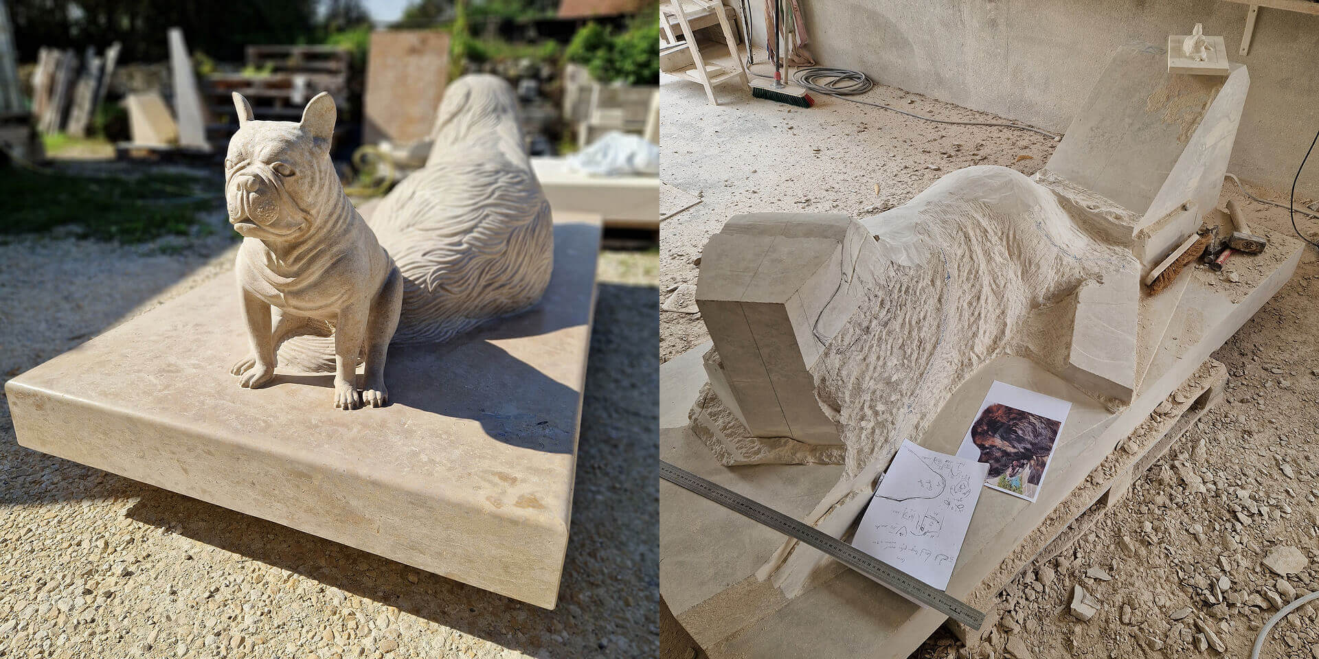 Pierre tombale sculptée - Atelier Taille et Création